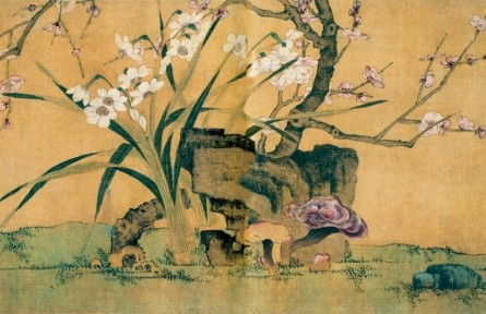 中國(guó)畫(huà)《梅石水仙圖》